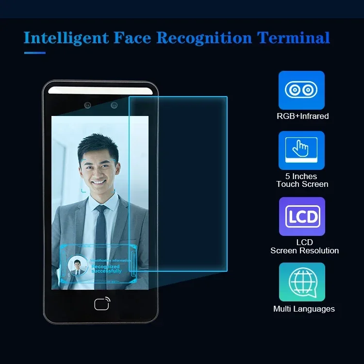 5 Inch LCD Android 9.0 Facial Recognition Face Recognition Turnstile Time Attendance System One-way Audio,other F1(D11) RAKINDA