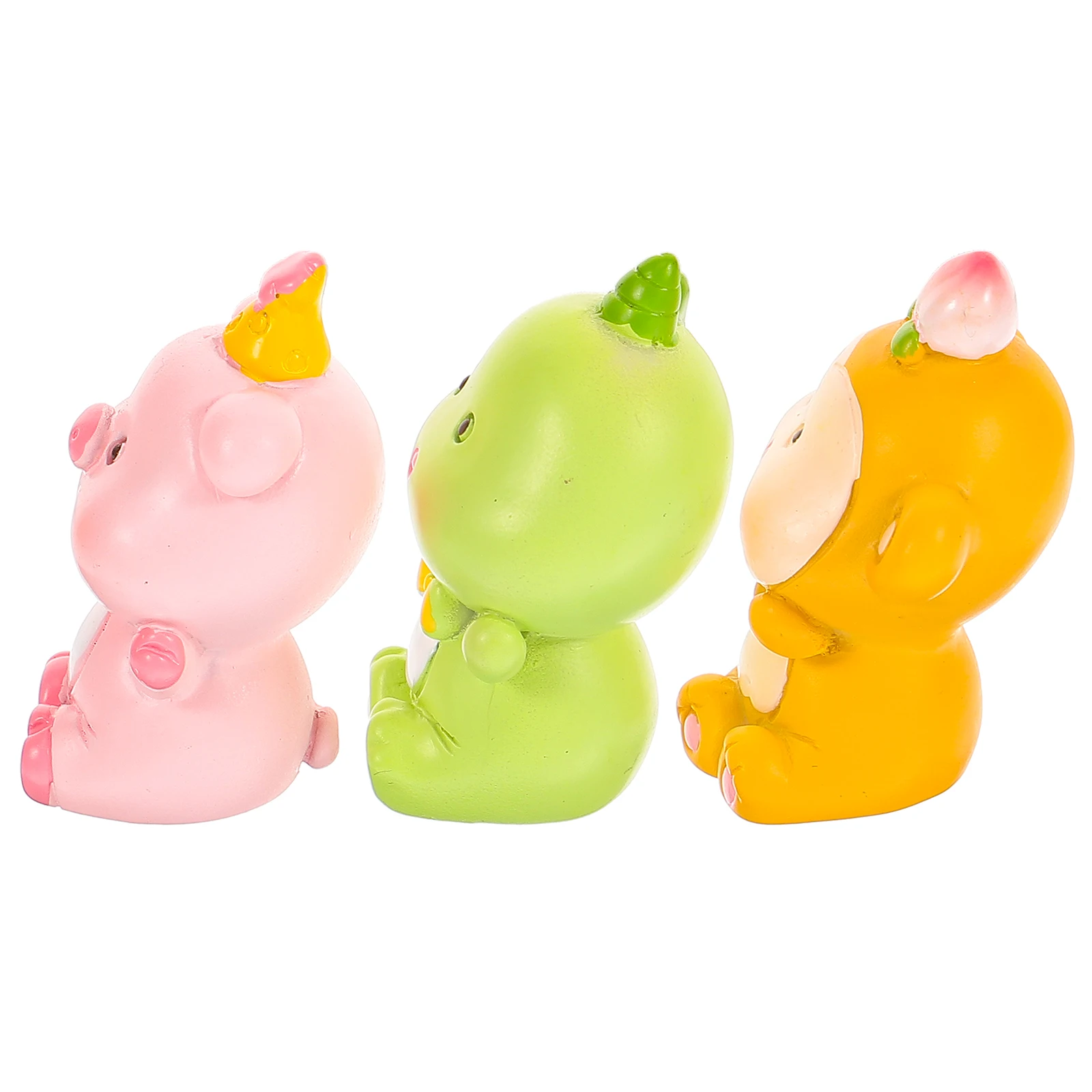 

3Pcs Mini Animal Cake Decorations Cute Figurines Exquisite Cake Toppers for Kids Pretend Play