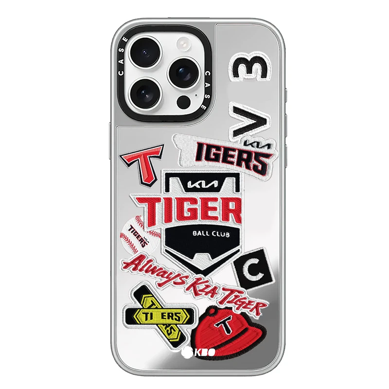 حافظة هاتف بإطار فضي لفريق البيسبول على الطراز الكوري مع MagSafe لهاتف iPhone 17 16 14 13 15 Pro Max Plus Air Fashion