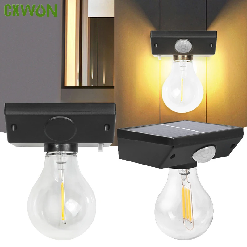 

Solar Lamp Outdoor Indoor Bulb Lantern Motion Sensor Wall Light Waterproof Street Solar Porch Lights Sconce Lighting for Garden