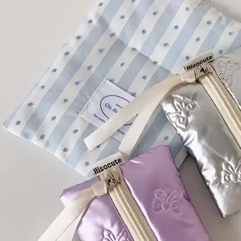 Ins 스타일 지퍼 주머니 화장품 가방 보관 가방 귀여운 활 패턴 동전 지갑 여성 이어폰 동전 키 지갑 주최자