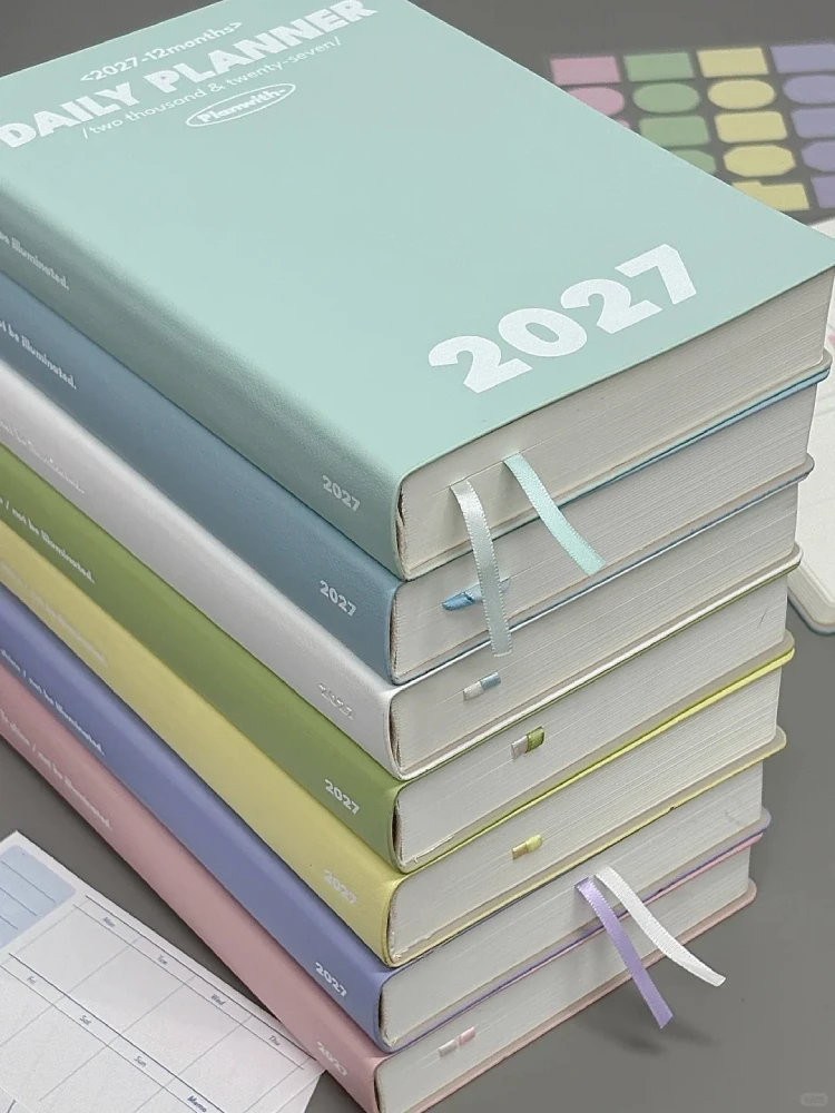 Planwith 2027 A5 Notebook Daily Organizer 53Weeks 8-Grid Planner Optimized Date Header To-Do List Sticky Notes Index Tabs Gift