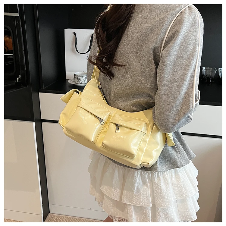 2026 Frühling Neue Einfache und Vielseitige Pendler-Tasche für Damen Hochwertige Textur Pendler-Umhängetasche mit Zwei Fächern – Detail 9