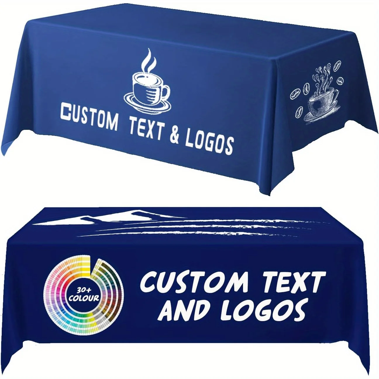

Custom Large Table Cloth with Business Logo Custom Tablecloth，Table for Tradeshow Events Birthday Wedding Anniversary Promotions