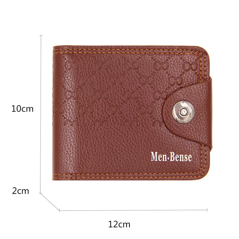 New Short Men Wallet Luxury Card Holder Simple Men's Purses High Quality Photo Holder Magnetic Buckle Male Money Clips