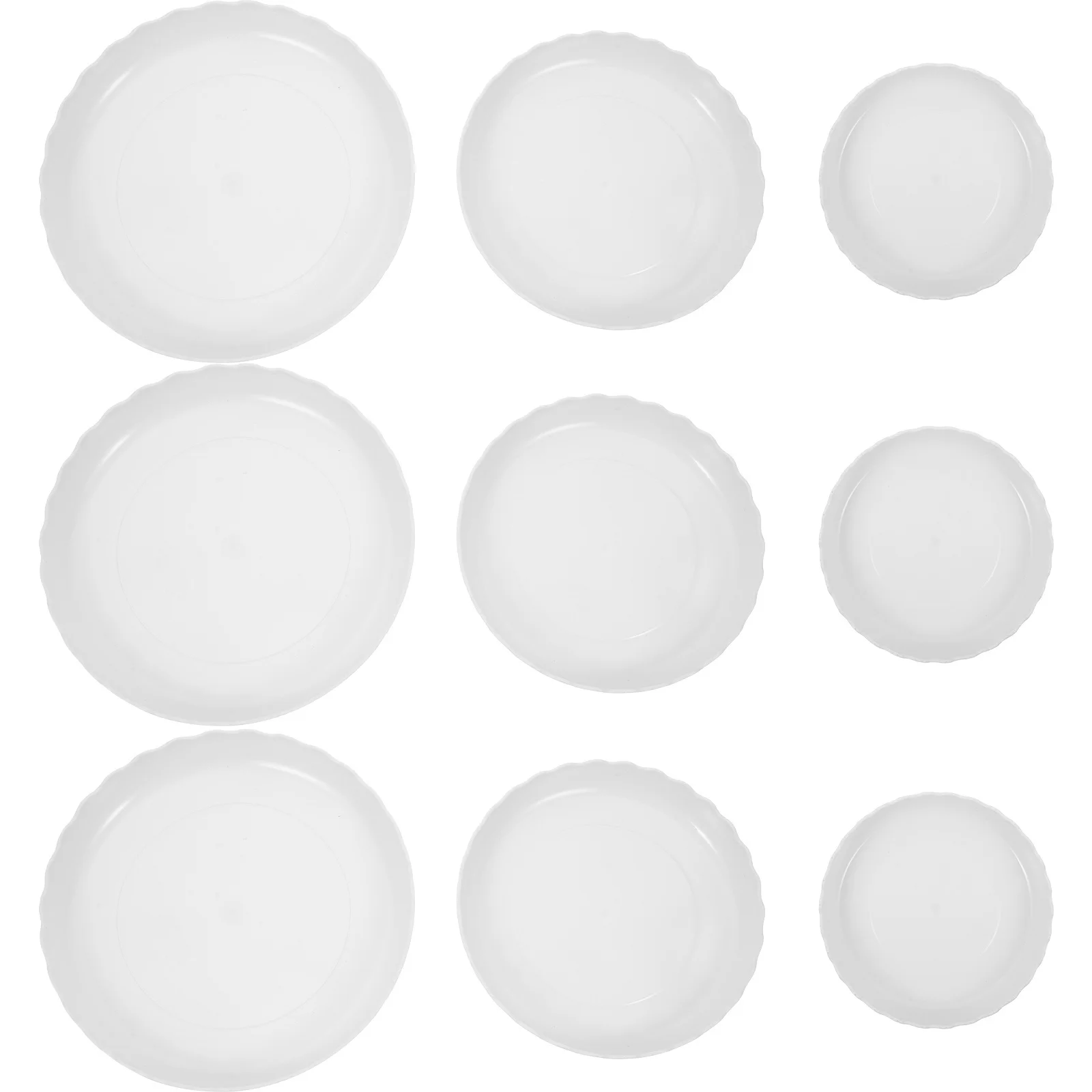 

12pcs Plant Saucer Round Wave Drip Tray For Indoor Outdoor Pp Resin Non-Slip Flower Pot Base Compatible With Ceramic Clay