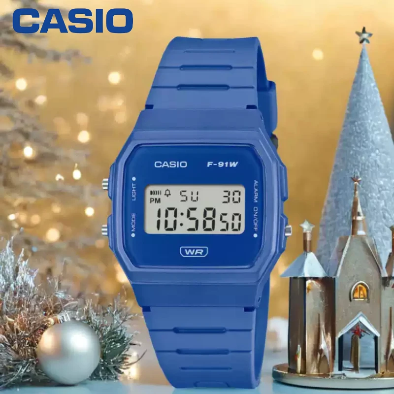 Casio F‑91WB‑7A/2A Digital Sports Watch Bio‑Resin Band Shock‑Resistant Unisex Classic Wrist Watch