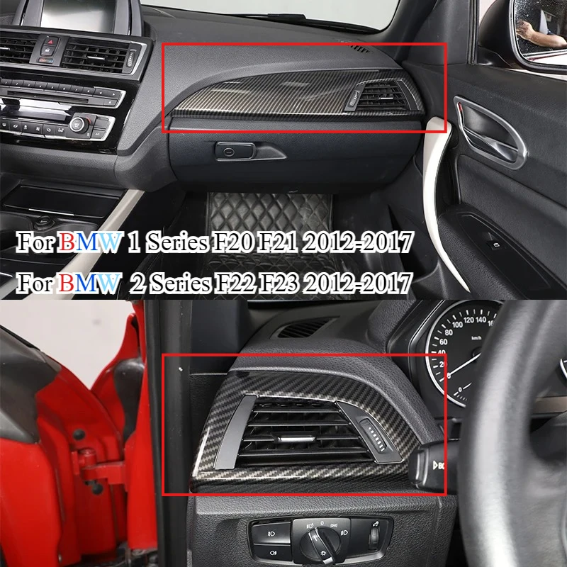 For BMW 1 2 Series F20 F21 F22 F23 2012-2017 ABS Carbon Fiber Car Dashboard Side Air Outlet Panel Trim Cover Interior