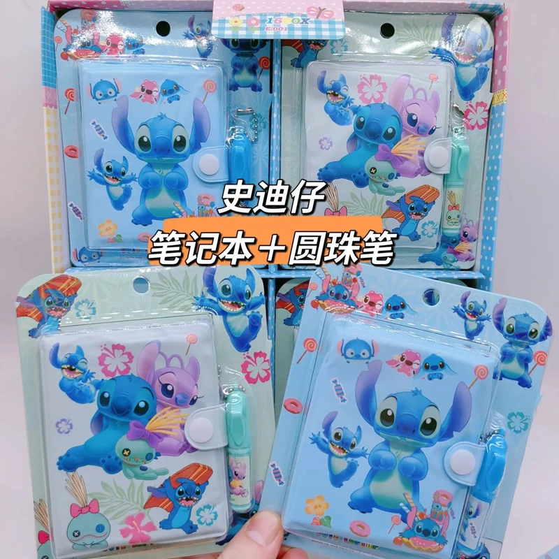 

Disney Stitch Notebook Set with Pen Tape Stickers 8 Color Highlighter Princess Frozen Elsa Sophia Student Stationery