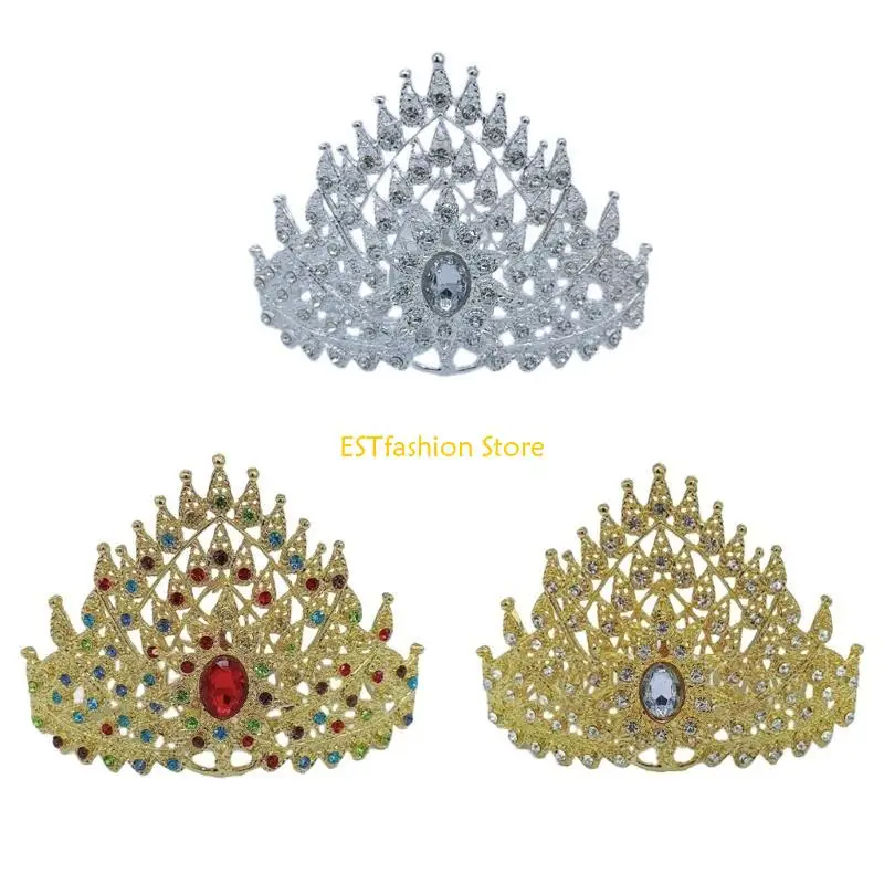 

Y5GC Thai Dancer Headdress Thai Hair Jewelry Indian Crown Thai Crown Dance Headdress