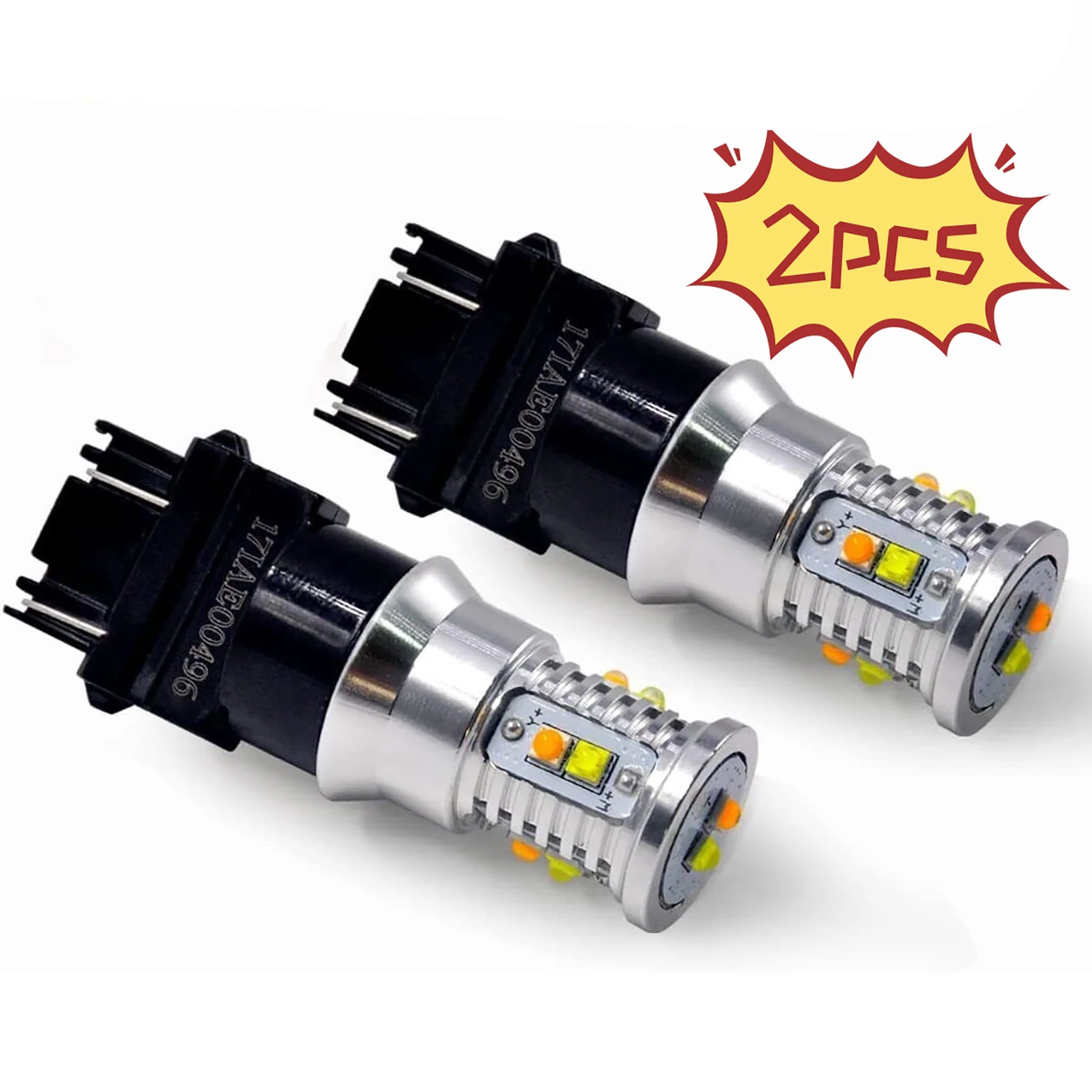 

2Pcs LED Turn Signal Lights Switchback 3157 Dual Color White Amber LED Bulbs Car Accessory For Chevrolet Silverado 1500 L3157ALL