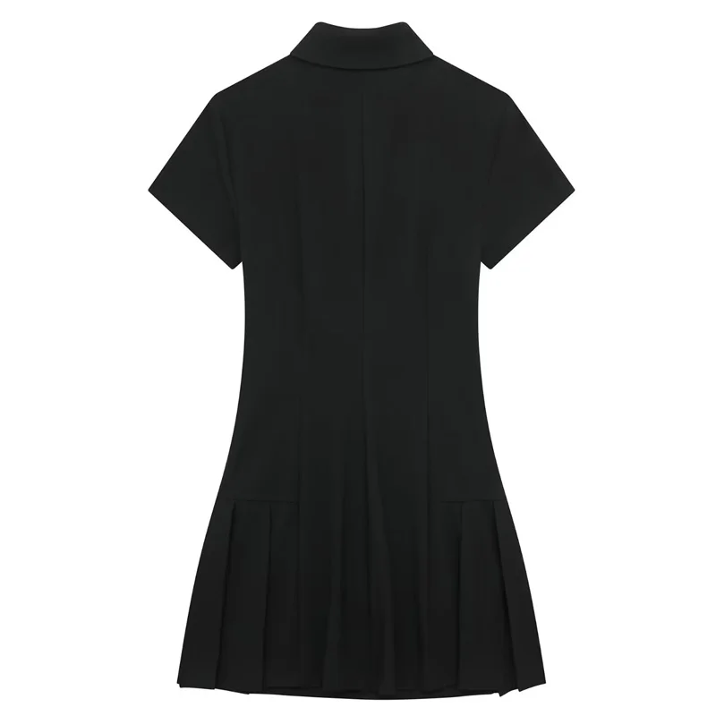 TRAF Shirt Short Dresses Women's Dress Black Short Sleeve Dress Mini Button Up Women Dresses Eleagnt Fashion Summer Dresses 2024