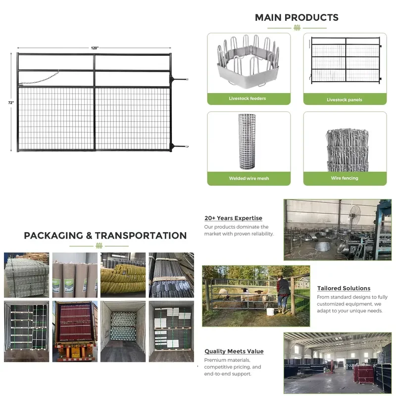 1.8m High Galvanized PVC Coated Wire Mesh Fence Panels with Gate for Garden Security Boundary Protection