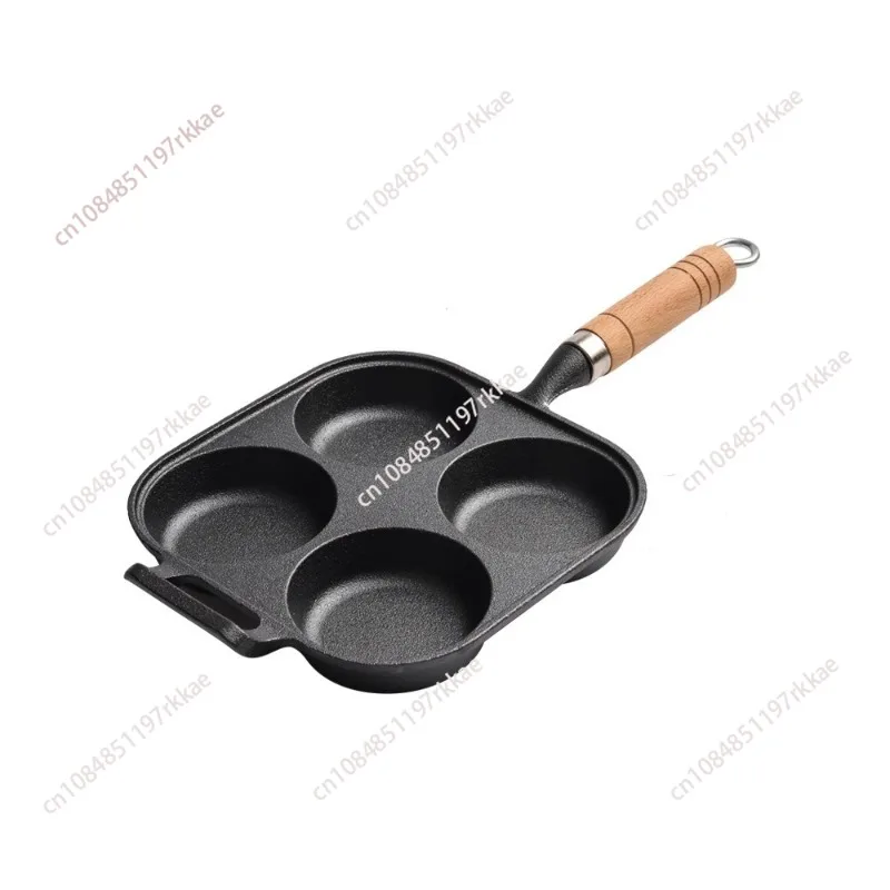 Cast iron deepened omelette artifact egg dumpling pot household egg burger machine uncoated non-stick pan flat bottom breakfast