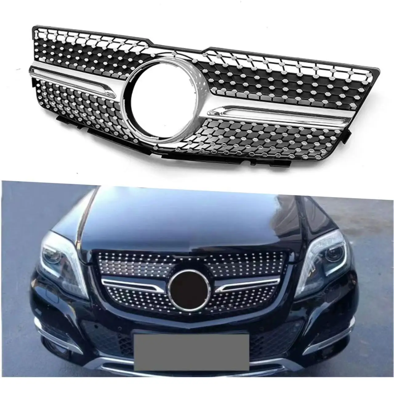 Suitable for 2013-2015 Mercedes Benz GLK class X204 modified with Starry Sky Diamond grille grill grils