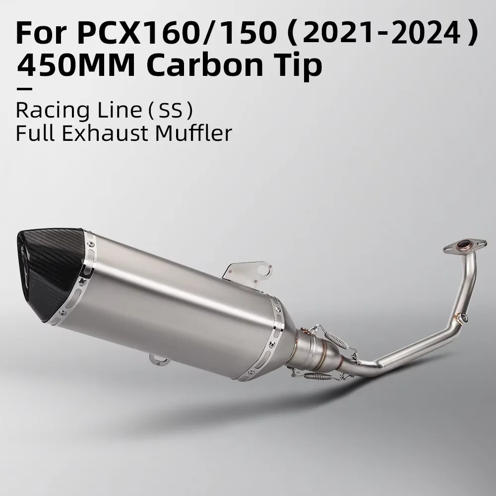 

For Honda PCX150 PCX160 PCX 150 160 2021-2024 Motorcycle Exhaust Escape Moto Full System Front Link Pipe with Muffler