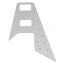 Right Handed Scratchplate / White 3Ply For V-Style Guitar ETC