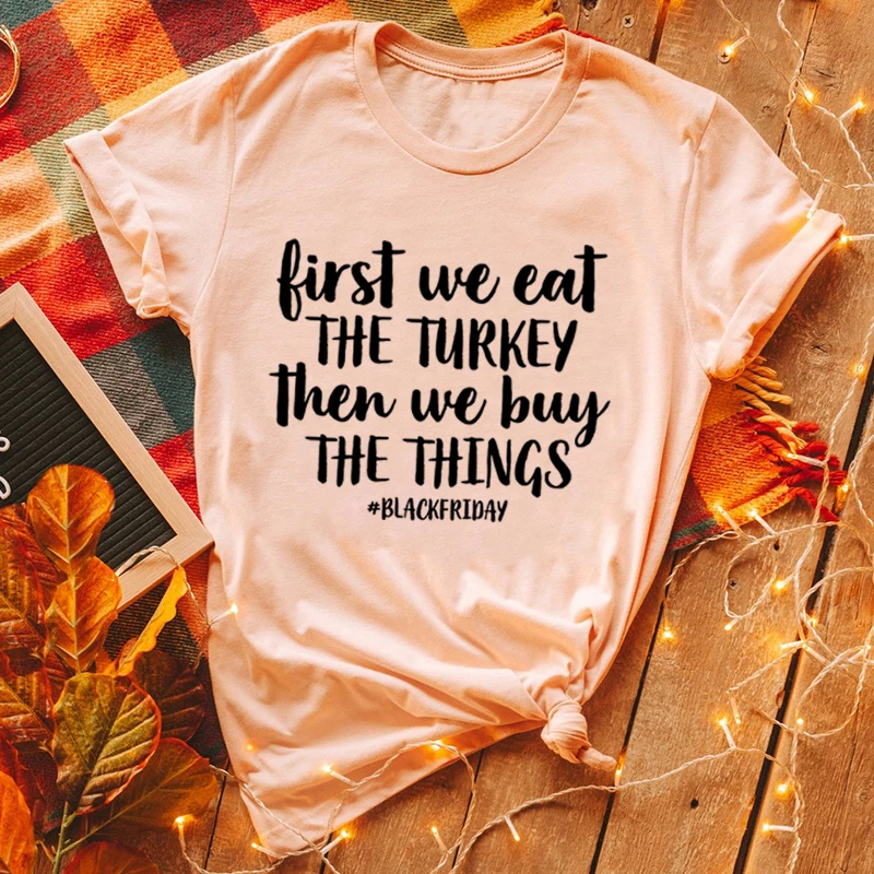 

Thanksgiving T-shirt Thanksgiving Shirt for Women Friday Shirt Funny Thanksgiving Women Clothes Letter Black Tshirt Vintage m