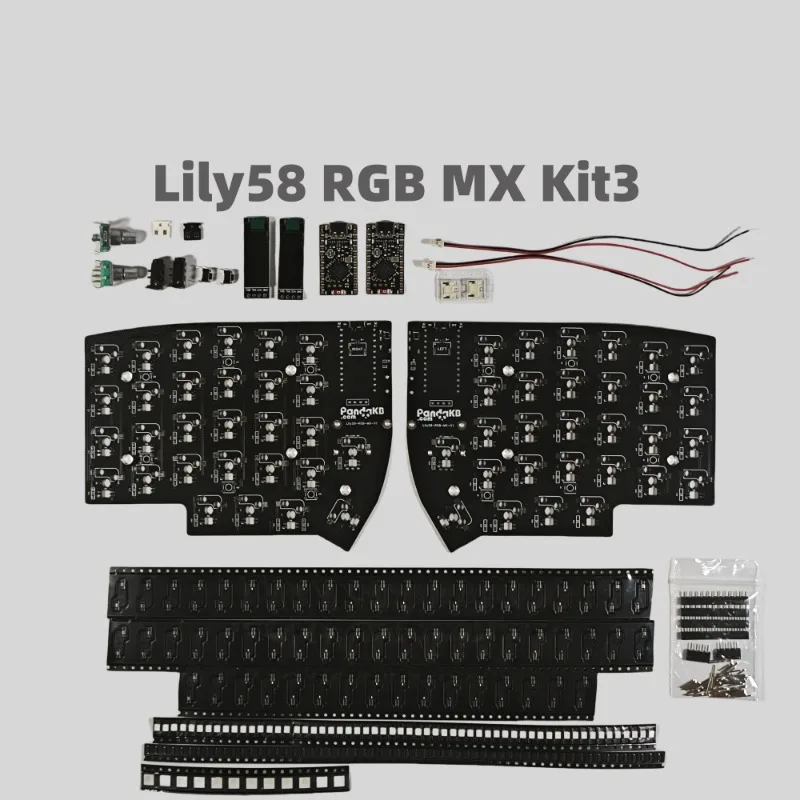 Imagem -04 - Kit Pcb de Teclado Dividido Acessórios de Teclado Mecânico Personalizado Faça Você Mesmo Rgb mx sem Fio com Fio Troca Quente Lily58