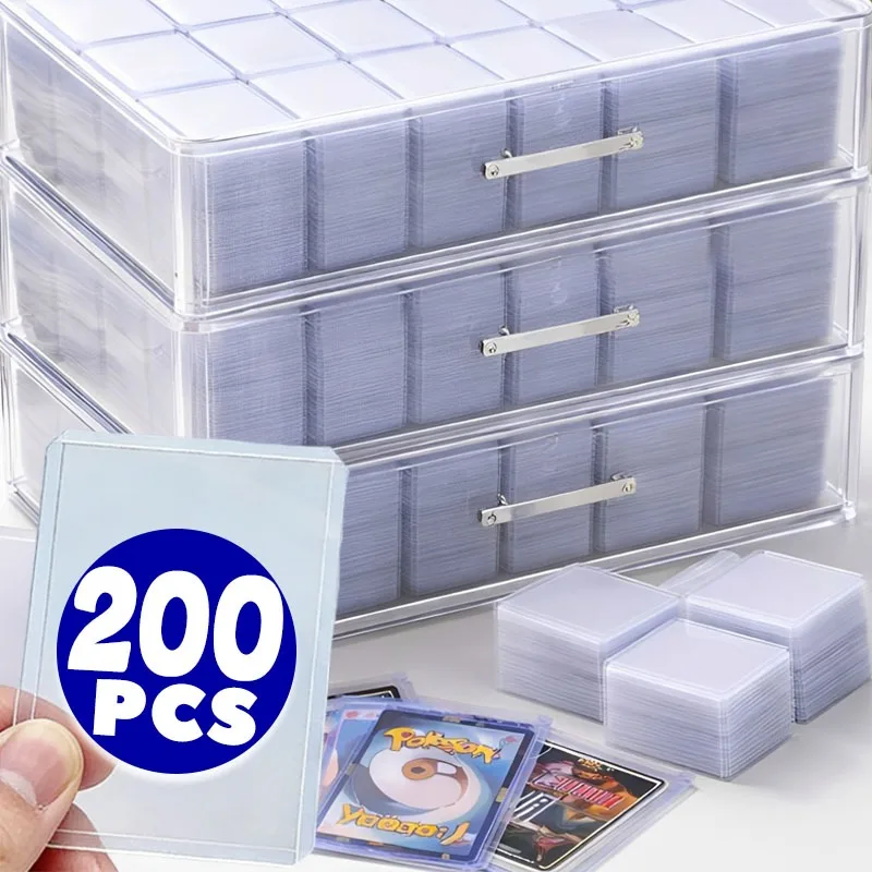 

10/200 шт. Прозрачные защитные чехлы для игровых карт, пластиковые держатели для коллекционных торговых карт, для хранения