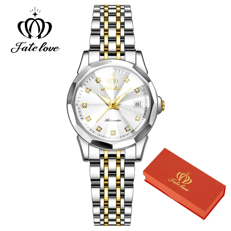 Fate Love 9931 Luxury Quartz Watch for Women Elegant Stainless Steel Watch Luminous Waterproof Week Date Wristwatch Ladies Watch