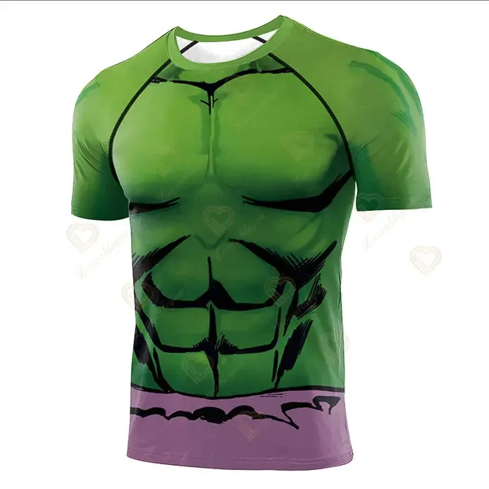 Men Superhero Spiderman Hulk Thor Compression T-shirt Short Sleeve Sport Tees Tops Fitness Sweatshirt Male Homme Shirt