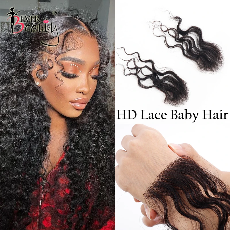 HD ลูกไม้ลูกผมลายเส้นผมมนุษย์ลูกผม Edge 4 Pcs Body Wave สวิสลูกไม้เส้นผมลูกผมยางผูกผมสำหรับผู้หญิง Ever Beauty