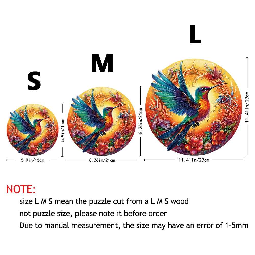 Puzzle in legno per adulti Puzzle Mandala Colibrì Forme uniche Puzzle per uccelli Ottimo regalo per adulti e coppie su Val