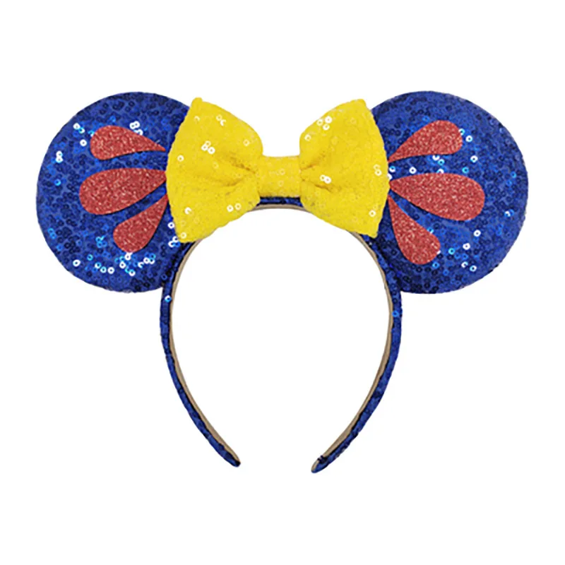 Mickey Mouse Ears Hairband For Girls Kids Sequin Dot Bows Cute Princess Toy Birthday Halloween Party Cosplay Hair Accessories