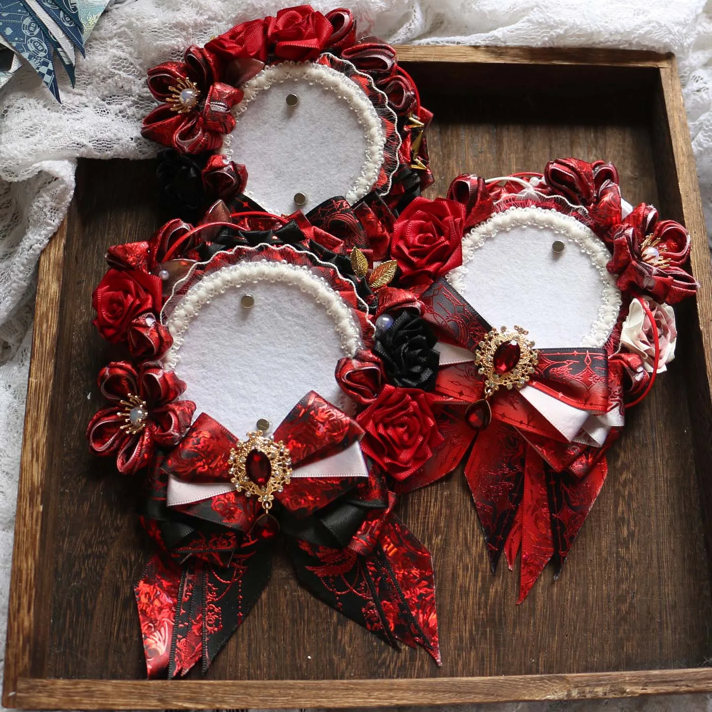 Spot handmade gorgeous ribbon bar pain board bar two-dimensional periphery Gu Mei lta bag accessories