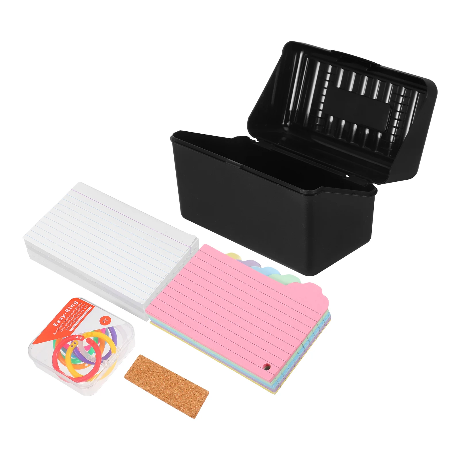 

Multifunctional Desktop Storage Box for Flashcards Index Cards Office Supplies Plastic Organizer with Dividers Large Capacity