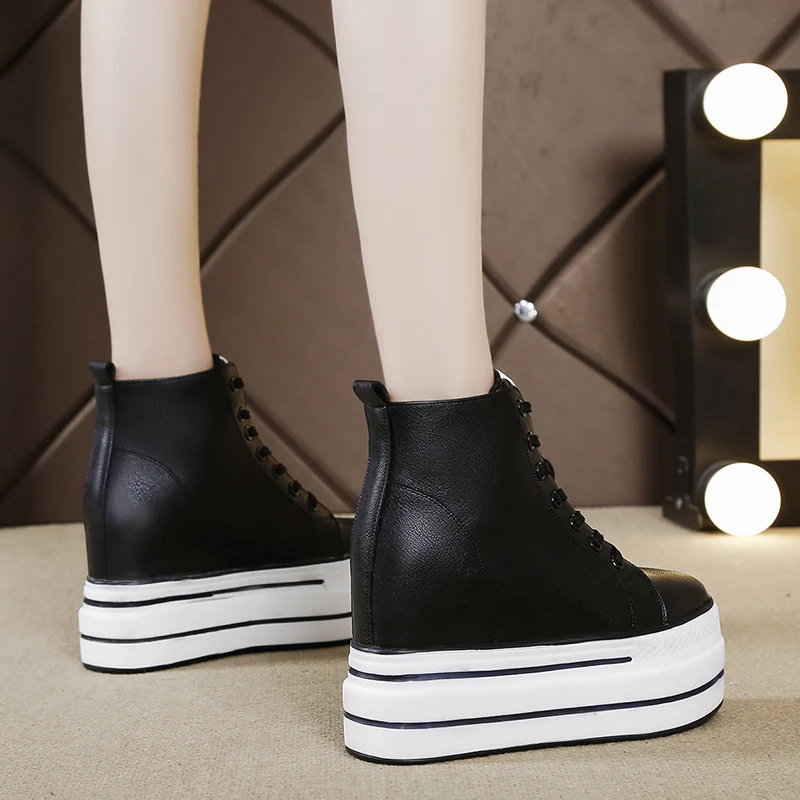 Fashion Sneakers White Chunky Platform Wedge Shoes 2023 Designers 10.5cm Height Increased Woman Sports Casual Shoe Tennis Female