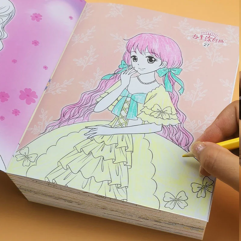 6Books Princess Coloring Book For Kids Girls Primary School Students' Graffiti Drawing Book For 3-10 Years Old