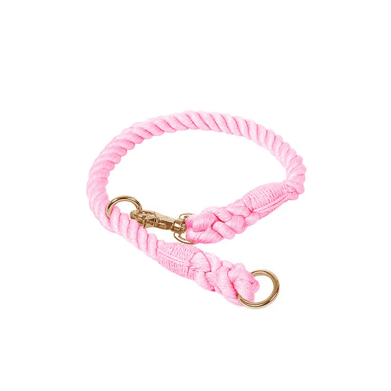 Strong Dog Colorful Tangle Handmade Braided Cotton Rainbow Double-headed Traction Rope For Medium Large Gift For Pet Accessories