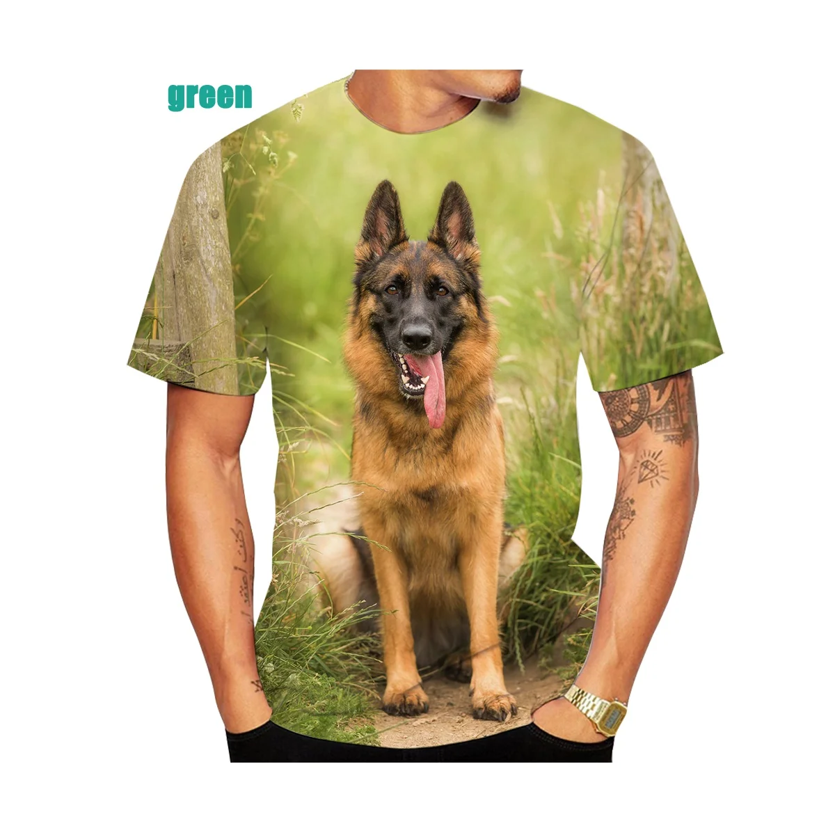 2021 New Fashion Unisex 3D Printed German Shepherd T-shirt Cute T-shirt Men\'s T-shirt size XS-5XL