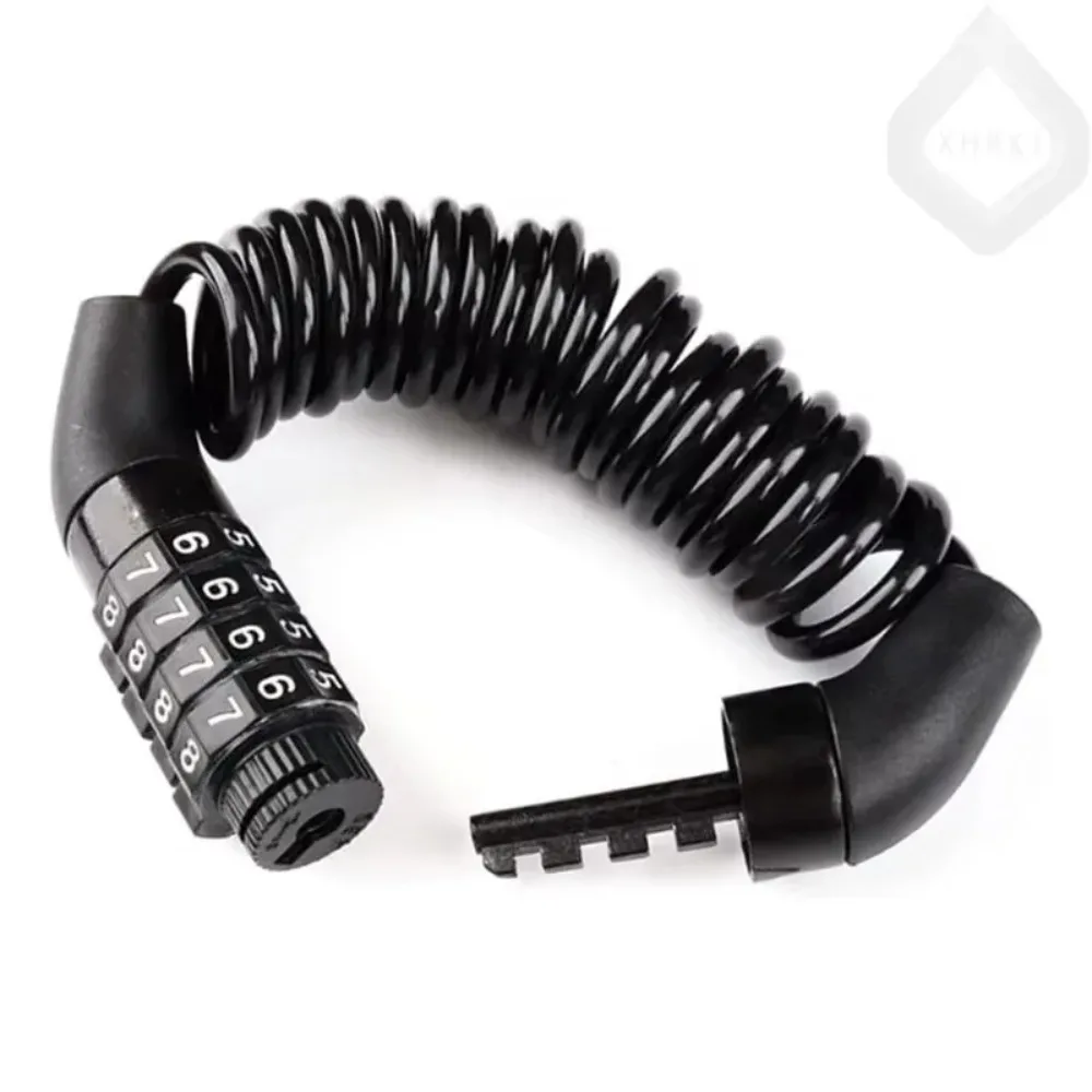 Bicycle Motorcycle Helmet Lock 4-Digit Password Anti-Theft Durable Cable Chain Portable Safety Wire RopePreemi