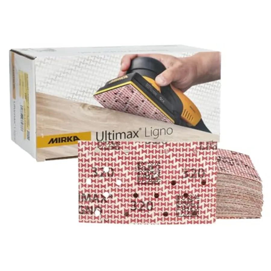 

Ultimax Ligno 3 by 5 Inch Sanding Sheets P Hook and Loop Wood Finishing Pads 50 Pack