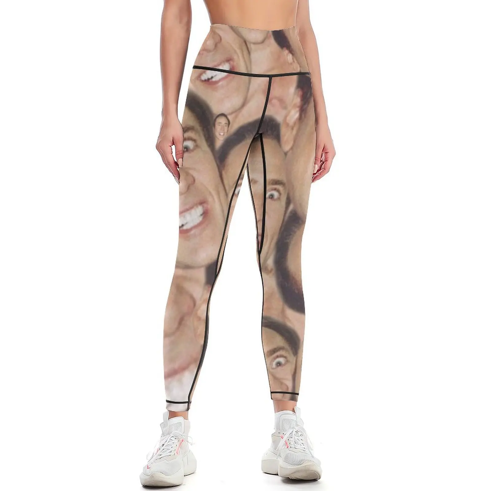 

Nicolas Cage Face Collage Design Leggings for physical Sports pants woman Women's push up Leginsy push up Womens Leggings
