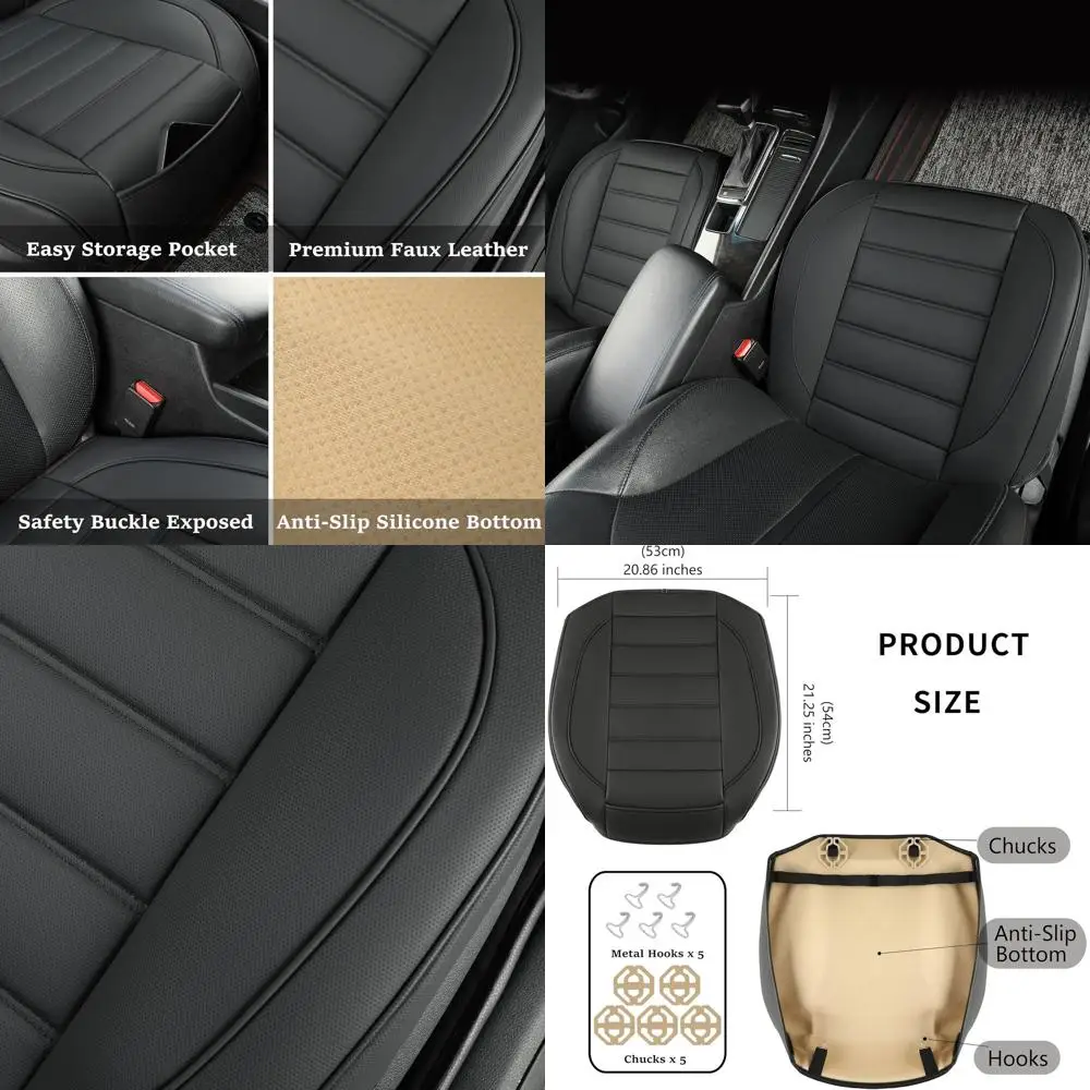 

Luxury Waterproof Leather Front Car Seat Covers for Sedans, Trucks, and SUVs (Black)