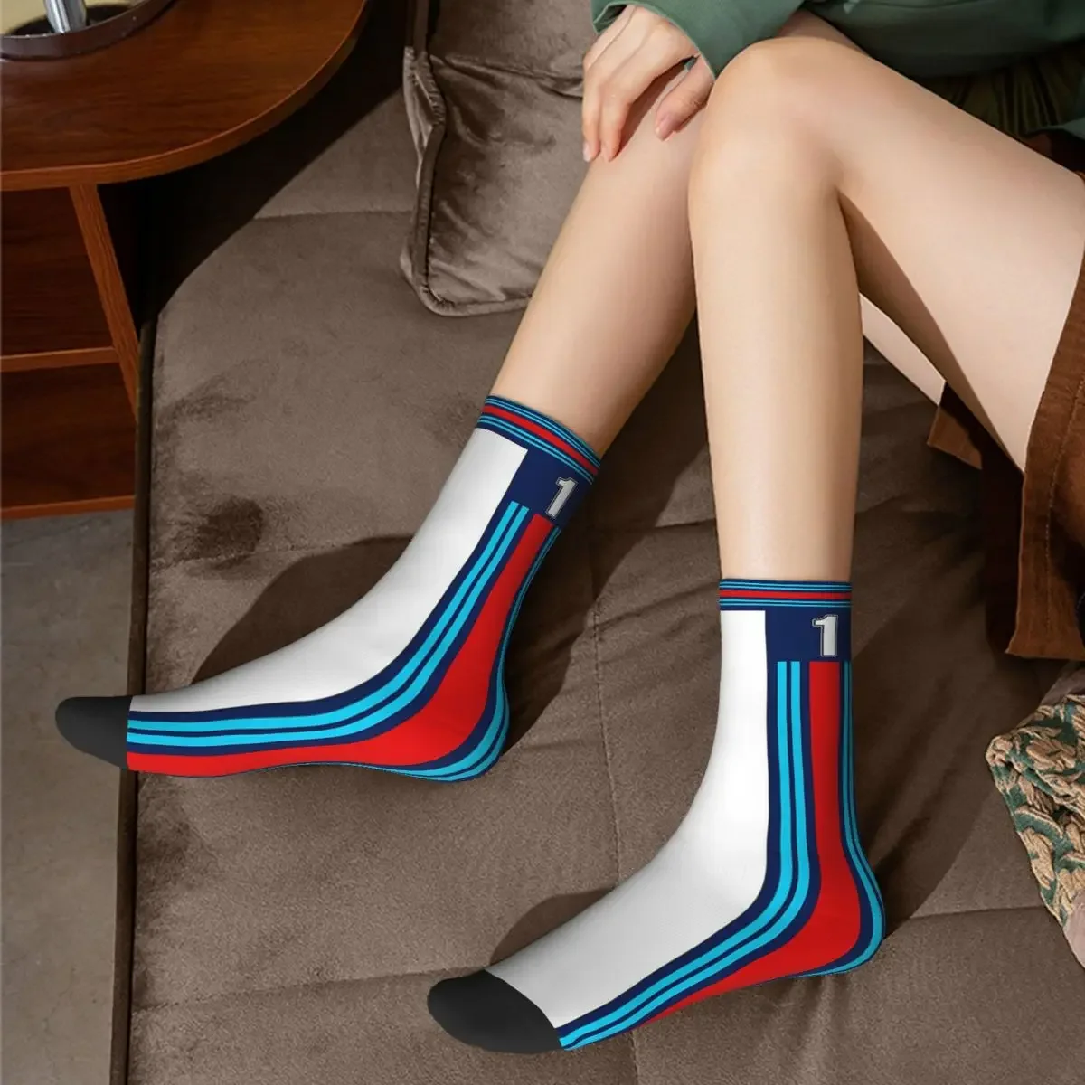 Martini Racing Livery Socks Harajuku High Quality Stockings All Season Long Socks Accessories for Unisex Christmas Gifts