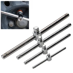 Repair Tool Sliding Rod 1/4 3/8 1/2 Chrome Vanadium Steel Extension Silver Slide Bar Socket Adapter Sliding Rod