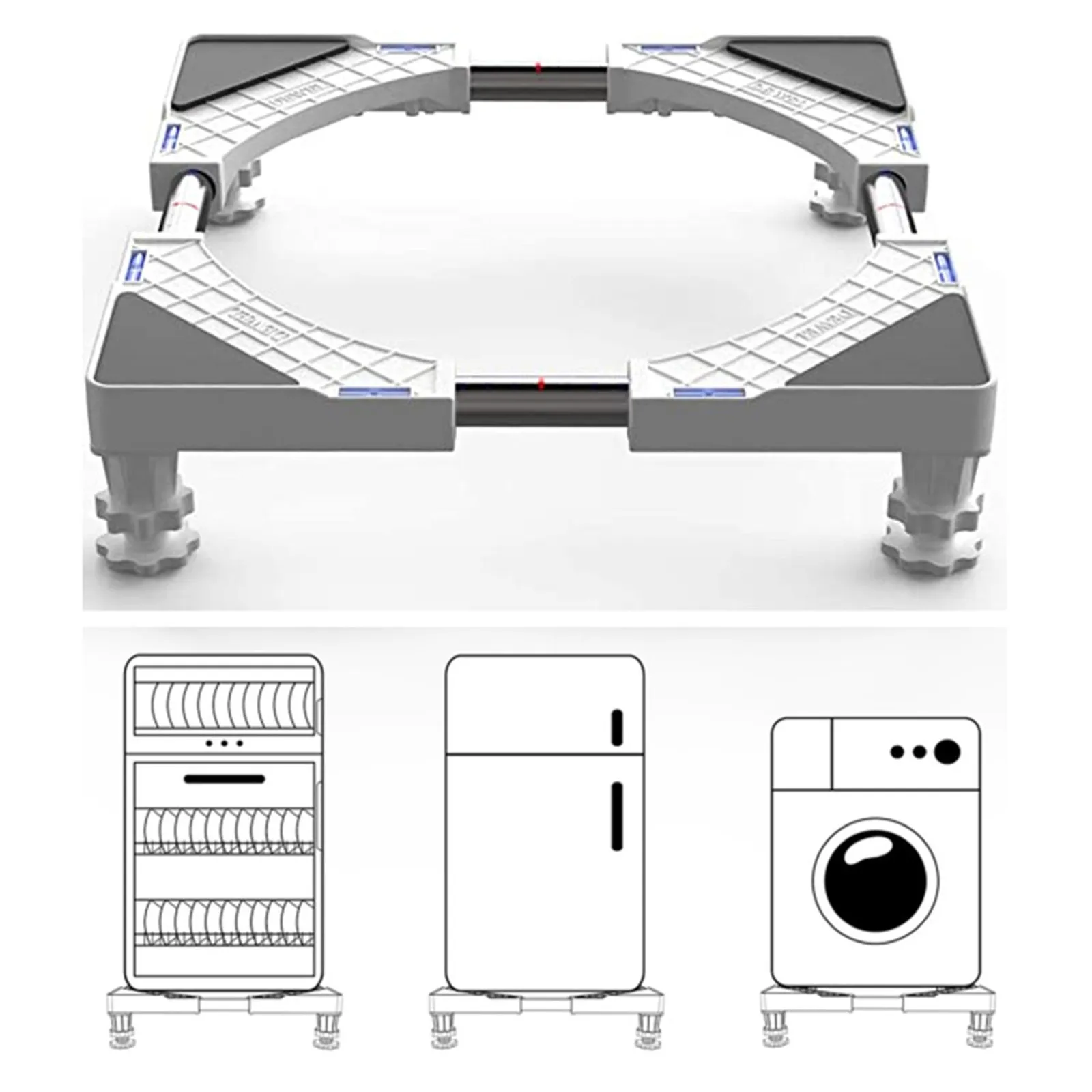 

Washing Machine Stand Movable Refrigerator Raised Base Mobile Roller Bracket Wheel Bathroom Kitchen Accessories Home Appliance