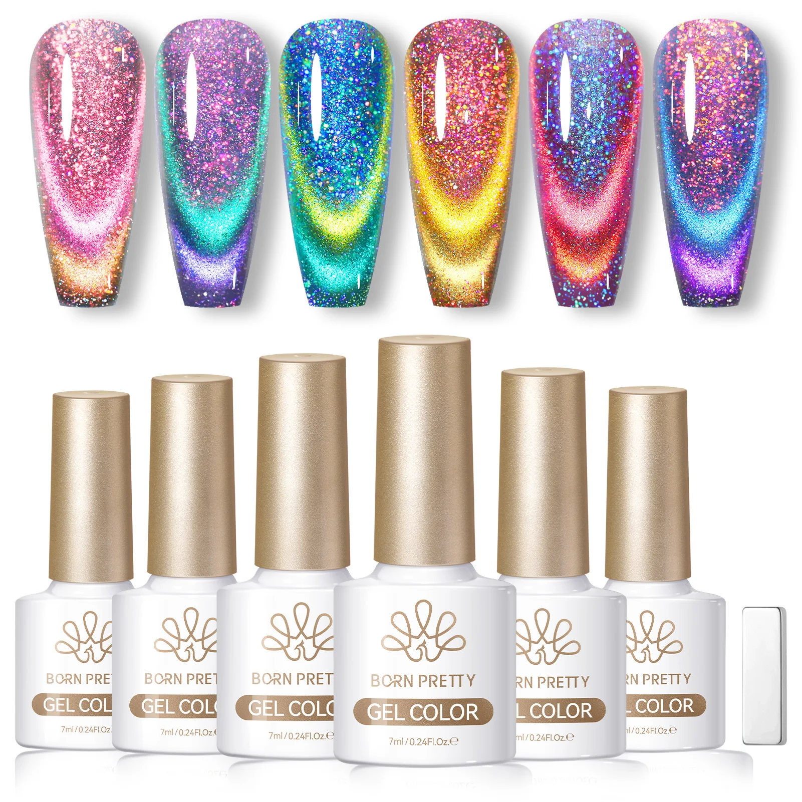 born-pretty-conjunto-de-cola-para-unhas-com-efeito-olho-de-gato-cores-populares-e-vibrantes-material-interno-translucido-de-alta-magnetizacao-incomparavel
