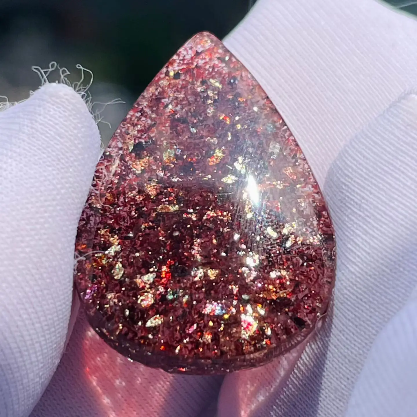 Natural Red Super Seven 7 Rutilated Quartz Pendant 21*15*5mm Red Lepidocrocite Water Drop Necklace Crystal Genuine AAAAA view 3