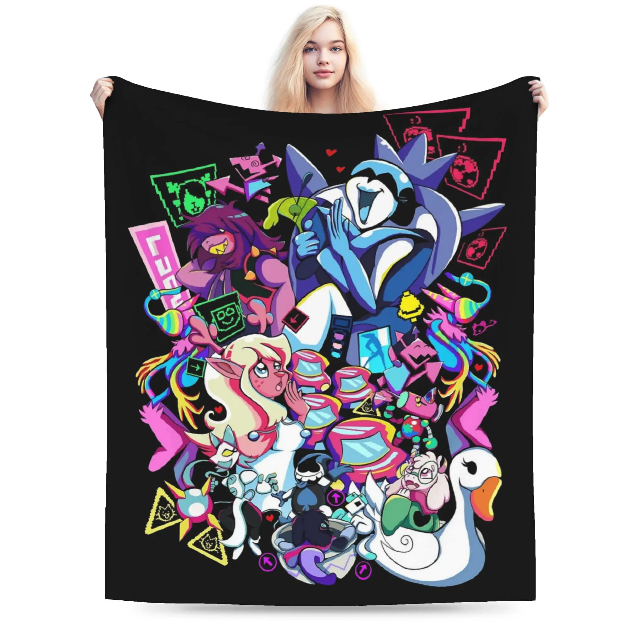 

Game Deltarune Chapter 2 Blankets Fleece Textile Decor Multifunction Warm Throw Blankets for Bedding Couch Bedspread
