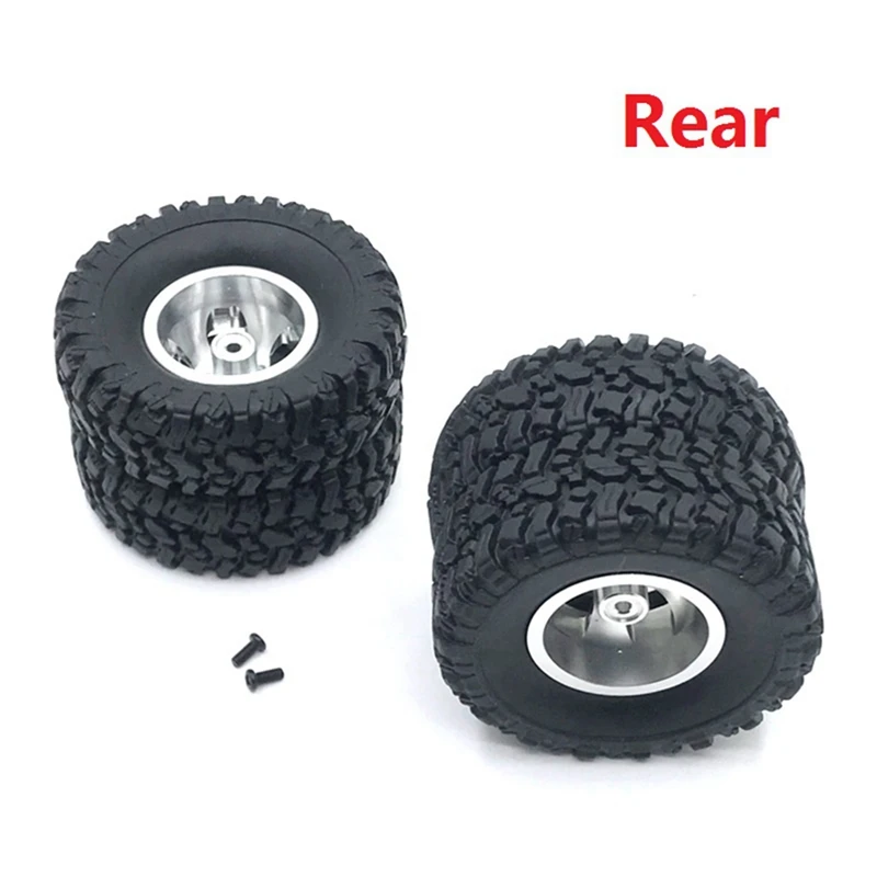 Double Wheel Metal Wheel Rim With Rubber Tire Tyre For WPL B16 B36  Q60 Q63 Q64 6WD 6X6 RC Truck