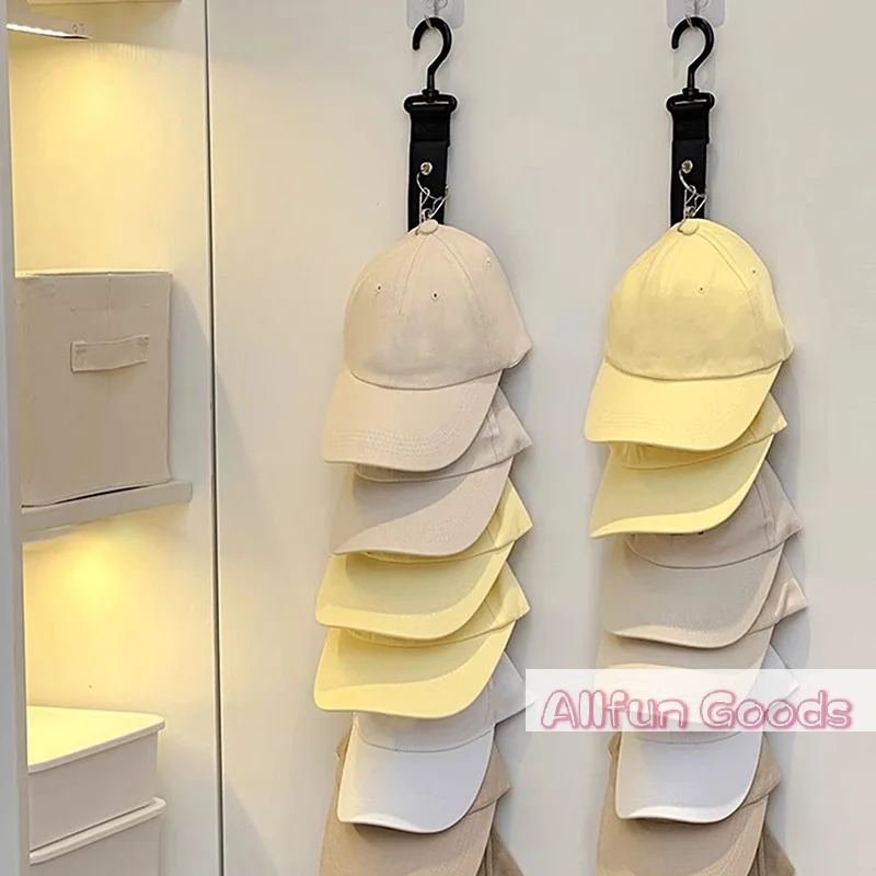 [TG835]Baseball Cap Storage Organizer With Eight Clips Wall Mounted Cap Holder Closet Storage Organizer Cap Hanger