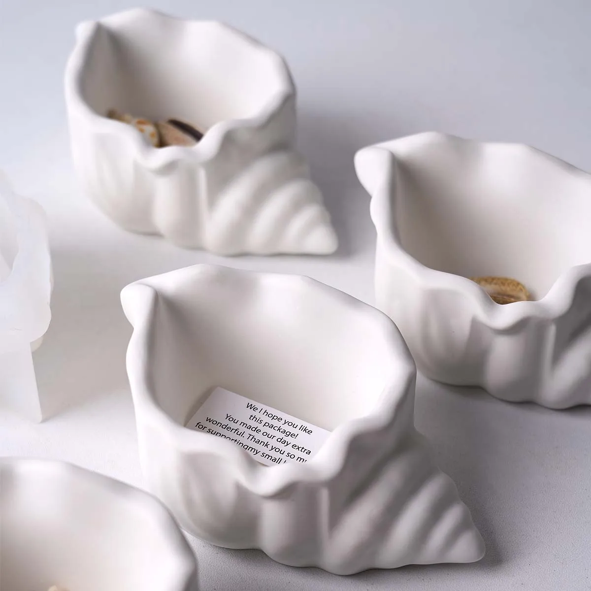 Conch Candle Jar Silicone Mold DIY Ocean Series Flowerpot Ornament Craft Making Plaster Resin Storage Box Casting Molds Home Dec