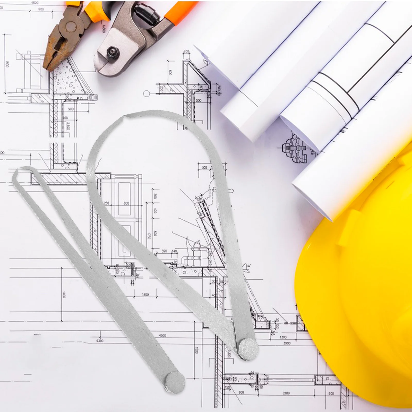 2 قطعة بطاقة الفولاذ المقاوم للصدأ الفرجار شركة مشتركة أدوات قياس الدقة لنحت الفخار السيراميك الطين #2