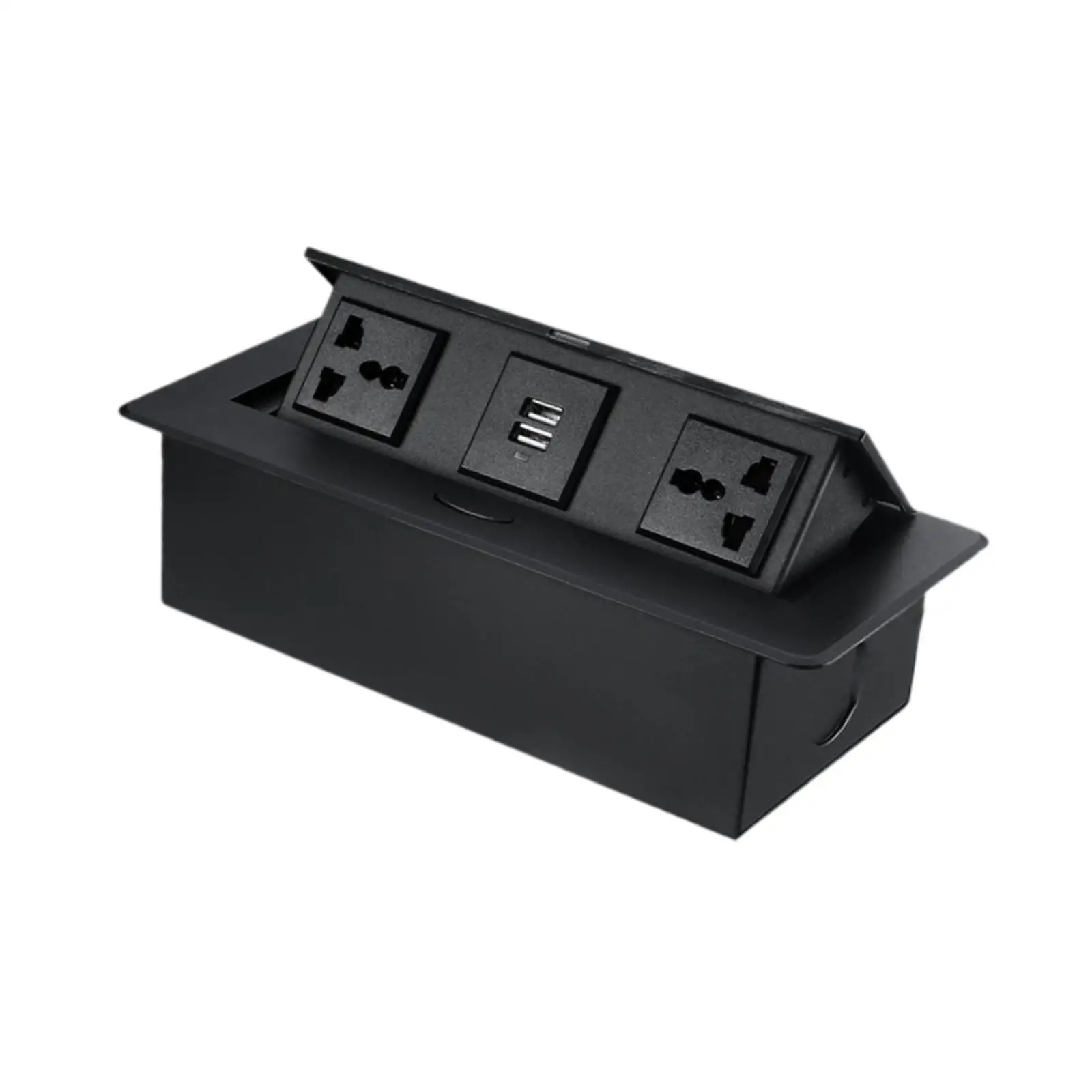 Multifunctional Desktop Hidden Socket Adapter Zinc Alloy Recharge Station Block for Computer Desk Workstation